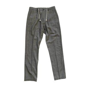 Eleventy Drawstring Elastic Waist Sport Trouser Pants Mens 52 36 Gray Wool Pleat